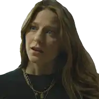 a woman with her eyes closed and the word no written on her face