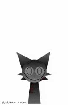 a black and white cartoon cat with a bow tie and blood on its face .