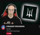 a screenshot of a conquest discussion live stream