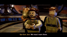 Lego Star Wars Qui Gon Jinn GIF - Lego Star Wars Qui Gon Jinn Warn Them GIFs