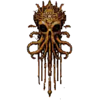 a drawing of an octopus with a crown on top