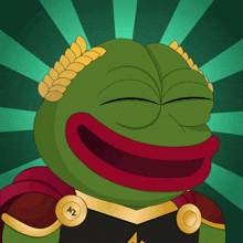 a cartoon of a frog wearing a cape and a badge that says az