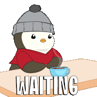 Penguin Waiting Sticker - Penguin Waiting Wait Stickers
