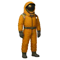 a man in a yellow space suit with a purple helmet and tentacles