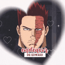 endeavor de edward has a heart shaped frame around him