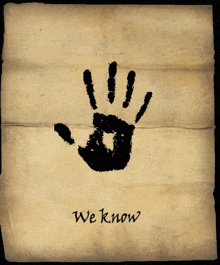 a piece of paper with a hand print and the words " we know "