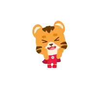 a cartoon of a tiger with the words ji mayua on the bottom