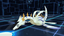 a cartoon drawing of a dragon laying on the floor