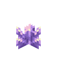 a pixel art drawing of a purple flower with a white background .