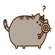 pusheen figuring it out working on it sleuth investigating
