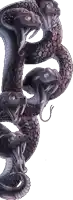 a group of snakes with their mouths open and their tongues out