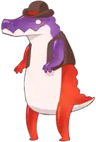 a cartoon crocodile wearing a top hat and vest