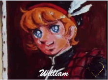 a painting of a boy with the name william written on the bottom