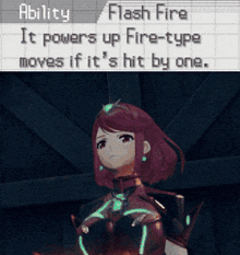 a screenshot of a video game that says flash fire