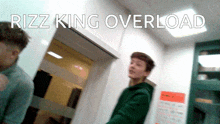 rizz king overload is written on a picture of two men