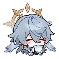 a cartoon character with wings is laying down with his eyes closed and a crown on his head .