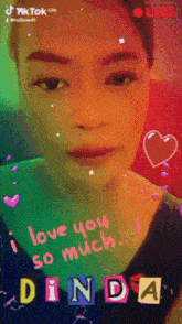 a woman says " i love you so much dinda "