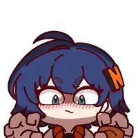 a cartoon drawing of a girl with a letter n on her hair
