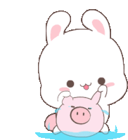 Bunny Piggy Sticker - Bunny Piggy Stickers