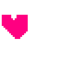 a pixel art of a pink heart with an arrow in it .