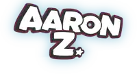 a logo for aaron z with a star in the lower right corner