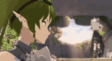 a girl with green hair is wearing sunglasses and a mask