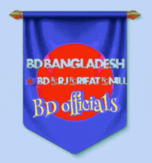 a blue banner that says bd bangladesh bd for cricket nil bd officials