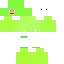 a pixel art drawing of a green frog with a smiley face on a white background .