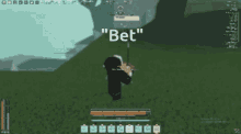 a screenshot of a video game that says " bet " on the top