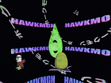 a hawkmon logo is surrounded by other hawkmon logos
