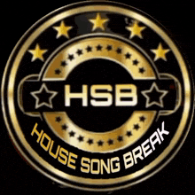 a gold and black emblem with the words house song break