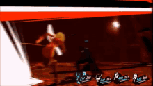 a video game is being played on a screen with a red border