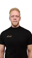 a man is wearing a black shirt that says mentoring