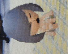 a pixelated image of a person laying on a couch