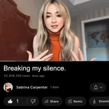Sabrina Carpenter Breaking My Silence GIF - Sabrina Carpenter Breaking My Silence Stan Twitter GIFs