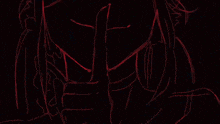 a drawing of a person holding a knife and making a shhh gesture .