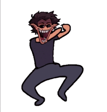 a cartoon drawing of a man with a big mouth