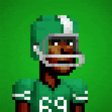 a pixel art drawing of a football player with the letters lfc above him