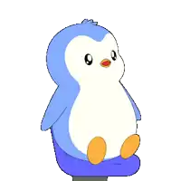 a blue bird is sitting in a blue chair
