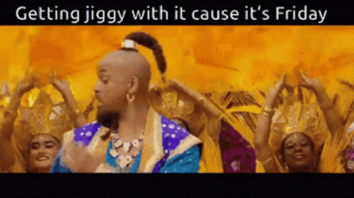 Getting Jiggy With It Cause Its Friday GIF - Getting Jiggy With It Cause Its Friday Genie Dancing GIFs