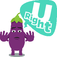 U Right Eggplant Life Sticker - U Right Eggplant Life Joypixels Stickers