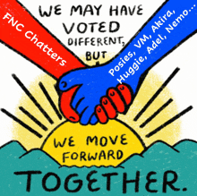 a poster that says we move forward together