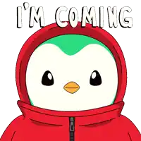 a cartoon character says i 'm coming with a green x