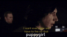 a cartoon of a girl with horns and the words " i want every one we have to fire on that puppygirl "