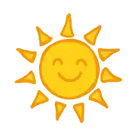 a drawing of the sun with a smiling face and rays