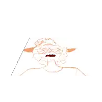 a drawing of a person with a hat on their head