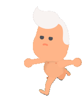 a cartoon drawing of a naked man with a serious face