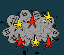 a drawing of a explosion with hashtags and stars and the word silentious in the corner