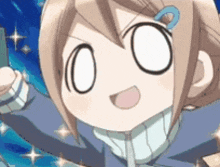 a close up of a girl 's face with a surprised look on her face .