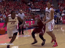 a basketball game is being played between arizona and ucsd